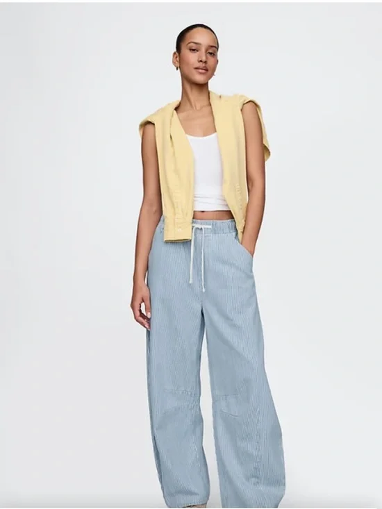 Gap Mid Rise Ultra soft denim Easy Stripe Horseshoe jeans size small NEW! - Picture 2 of 13